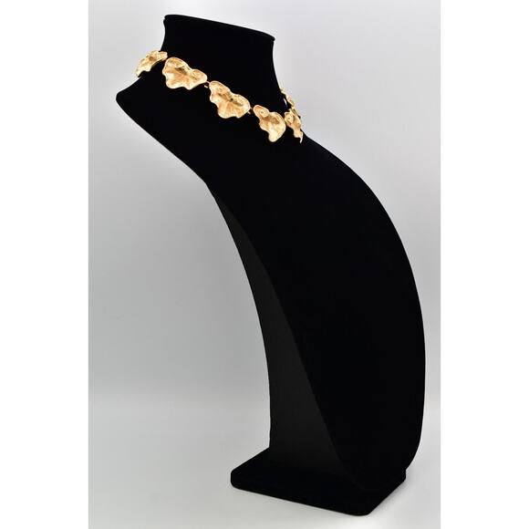 YSL Goosens Vintage Collar Necklace Brushed Gold Chunky Numbered Signed Bin7B - Picture 5 of 12